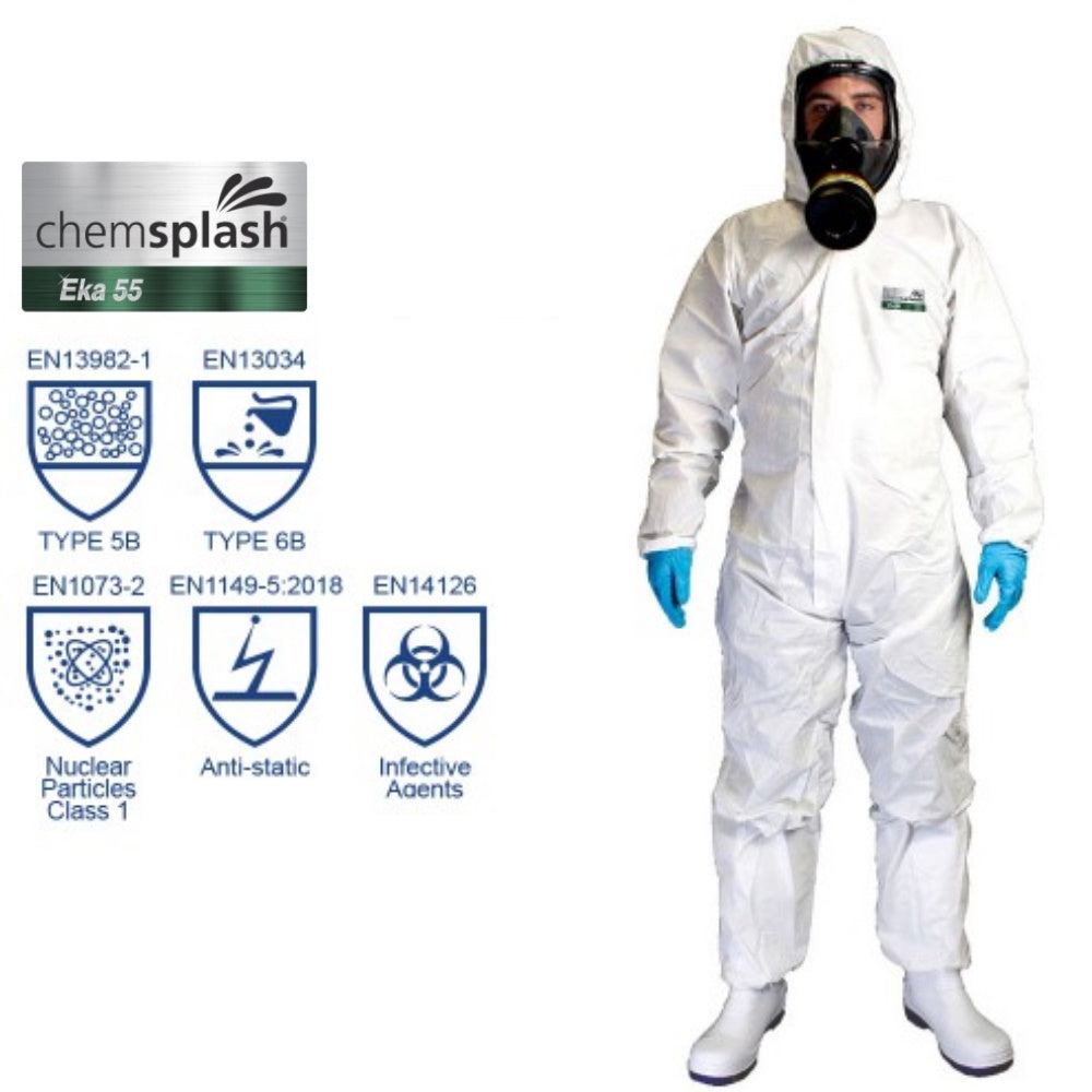 Microporous Laminate Fabric Type 5B/6B Chemsplash Protective Coverall No. 2511