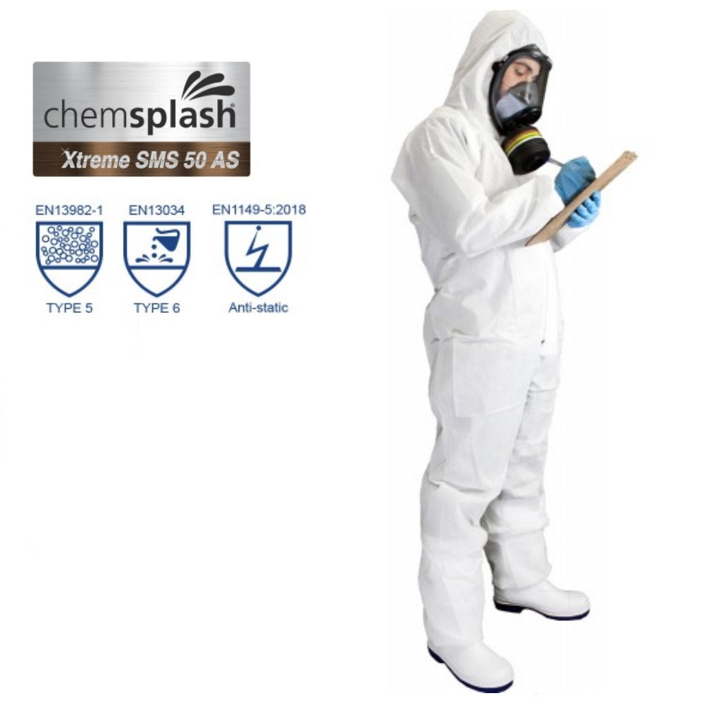 Coverall Type 5/6 Chemsplash Anti Static 50 SMS Breathable Style No. 2503
