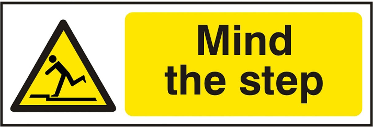 Mind The Step (SAV) 30x10cm Safety Sign