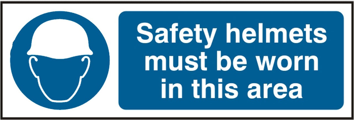 Safety Helmets Must Be Worn PVC Safety Sign