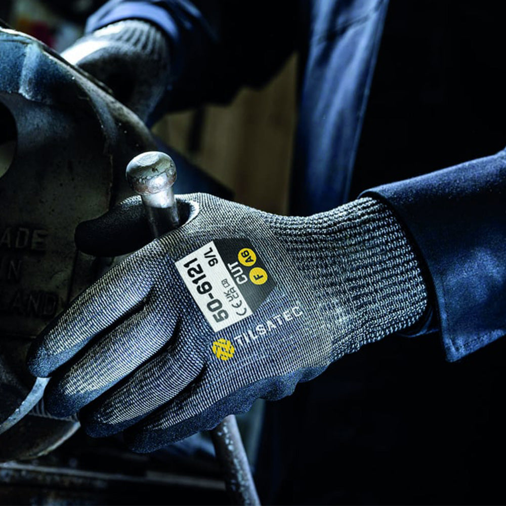 Tilsatec Cut Level F Gloves Sandy Foam Nitrile RhinoYarn Work Gloves