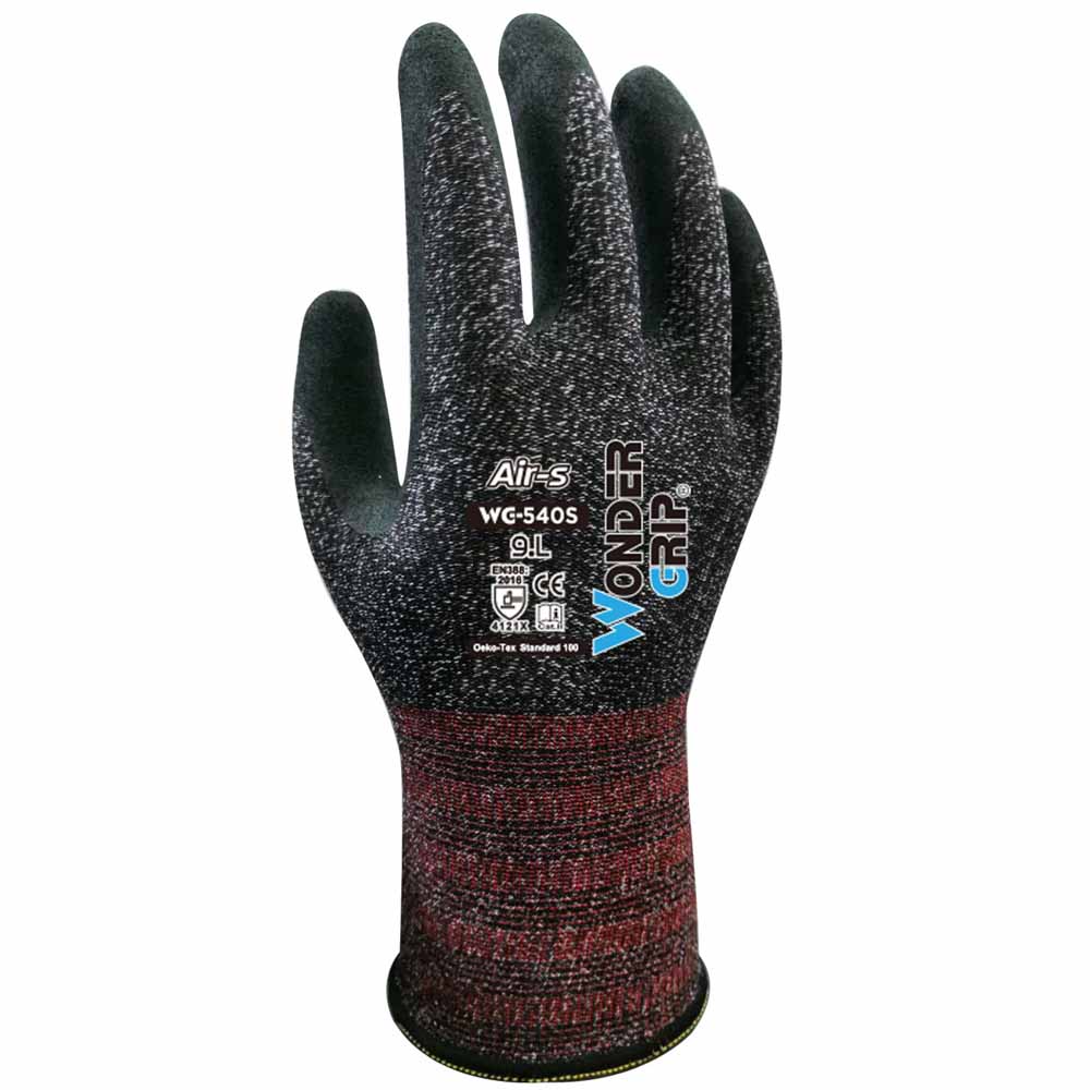 Wondergrip WG-540S AIR-S Foam Nitrile Work Gloves 15-Gauge Breathable