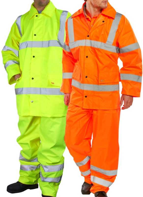 Beeswift TS8 Hi Vis Waterproof Suit Class 3 Orange Two Piece Rainsuit