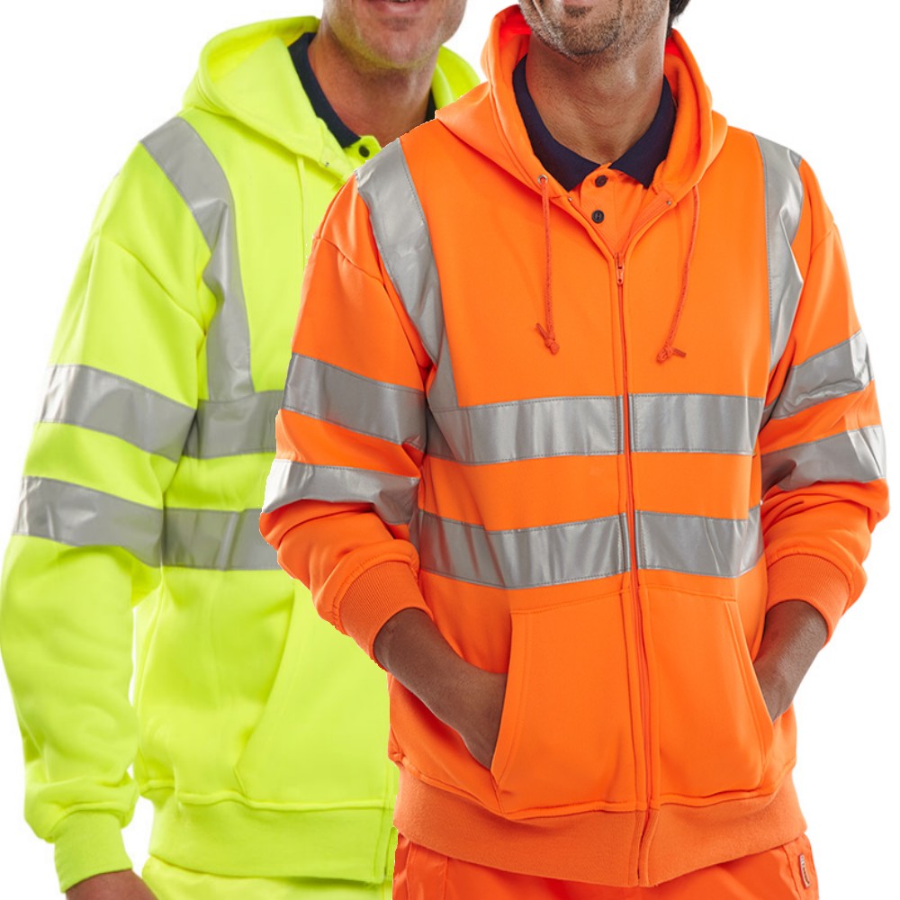 Beeswift Essential Hi-Vis Zipped Hoodie Class 3 Saturn Yellow
