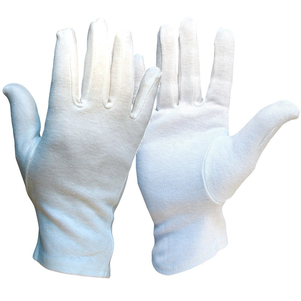 UCi Bleached White Stockinette Gloves Open Cuff Fourchette