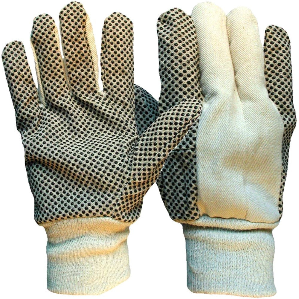 Cotton Drill Polka Dot Grip Gloves Recycled Eco-Friendly Work