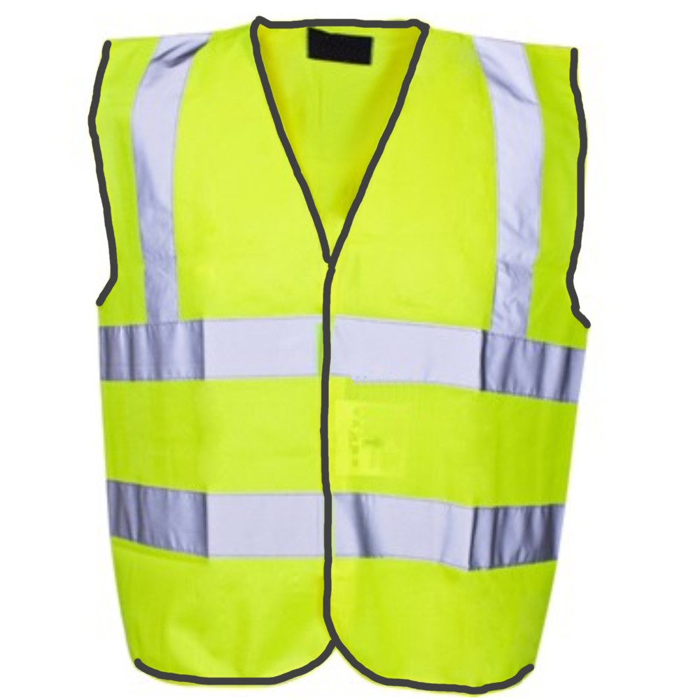 Beeswift Hi-Vis Vest Short Length Yellow Class 1 Safety Waistcoat