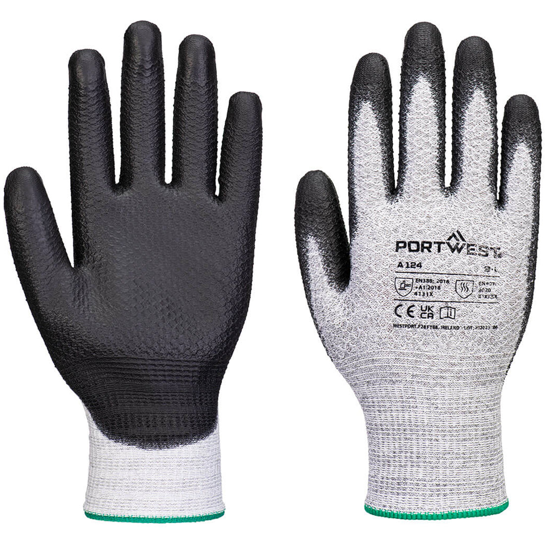Portwest A124 PU Diamond Knit Work Gloves Heat Resistant 100°C