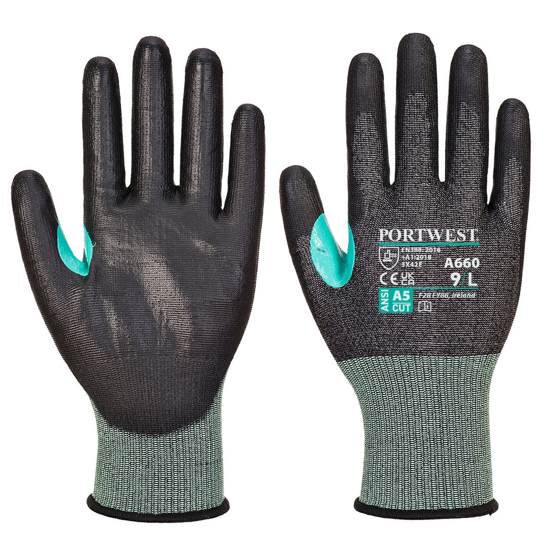 Portwest A660 Cut Resistant Gloves Level E 18 Gauge PU Palm