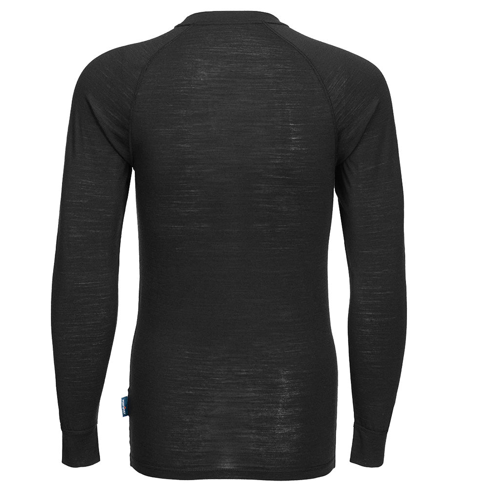 Portwest Merino Wool Crew Neck Shirt Long Sleeve Base Layer For Work