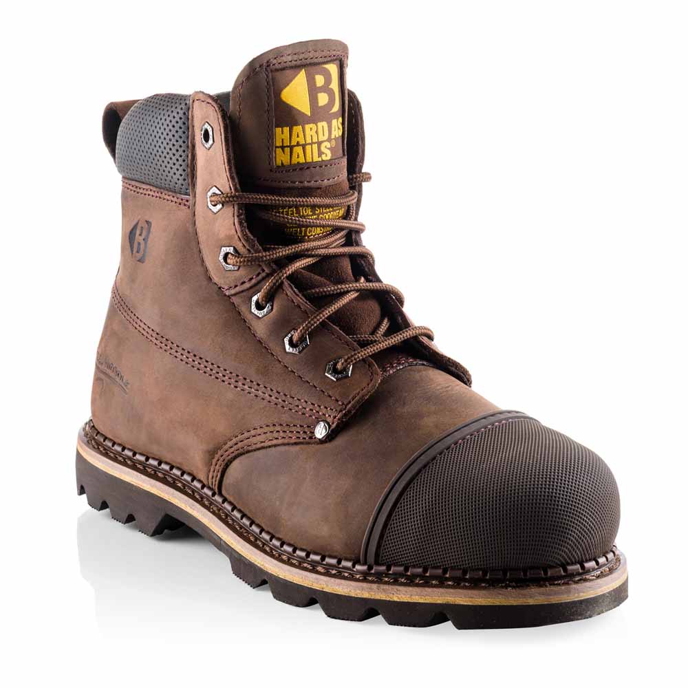 Buckbootz B301 Hard as Nails Safety Boot Chocolate Oil Lace