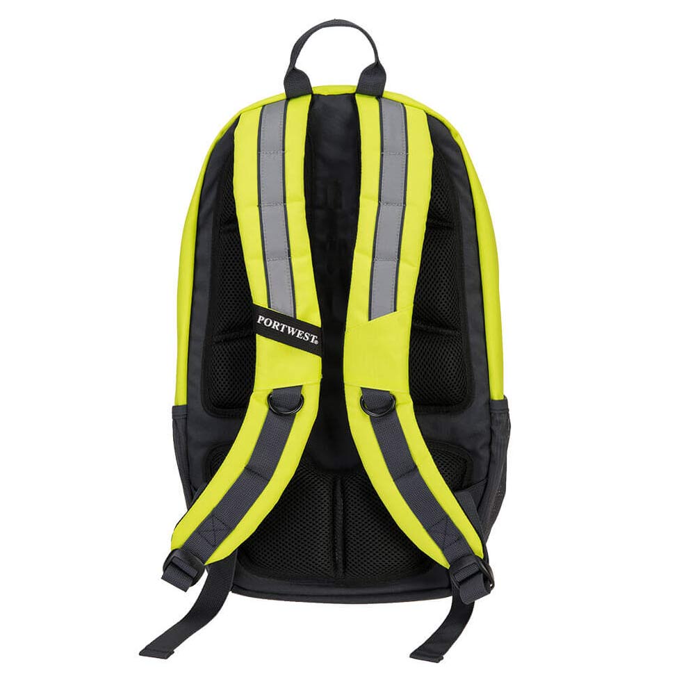 Portwest Hi Vis Backpack PW3 Yellow 25L Laptop Rucksack