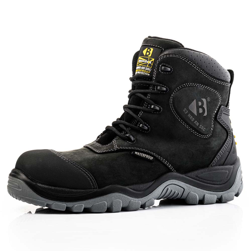 Buckbootz BSH012BK Buckshot Safety Boot Black Ankle Protection S3