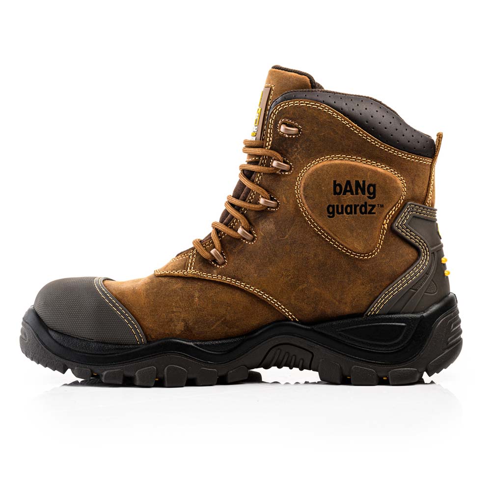 Buckbootz Buckshot Brown Safety Boot Ankle Protection Lace Up