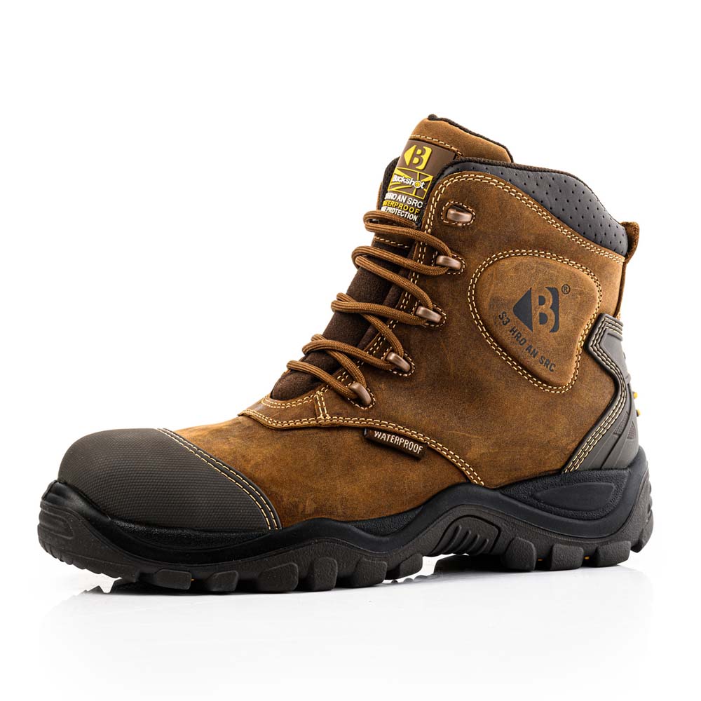 Buckbootz Buckshot Brown Safety Boot Ankle Protection Lace Up