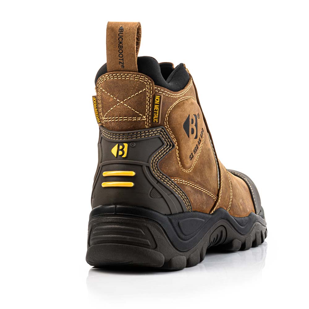 Buckbootz BSH014BR Buckshot Brown Safety Dealer Boot Ankle Protection