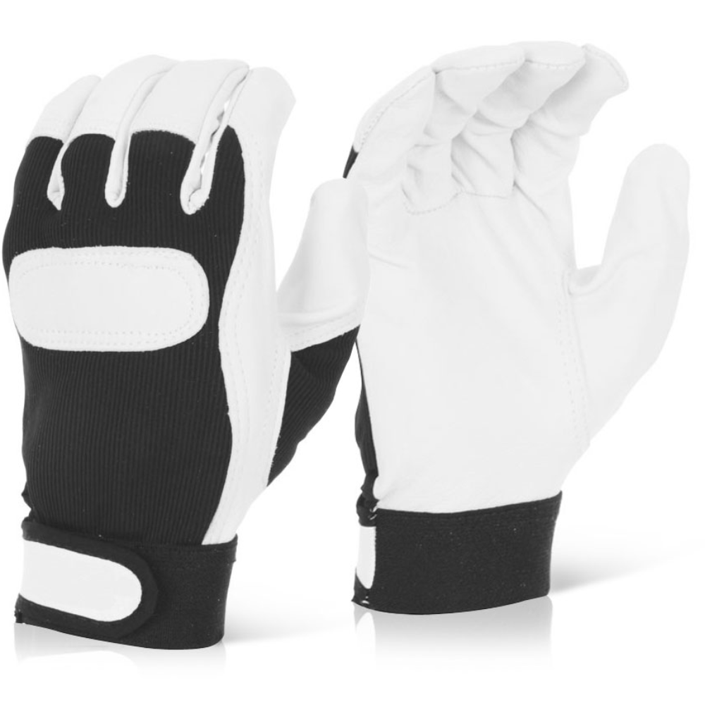 Beeswift DGVC Drivers Gloves Leather Velcro Cuff Work Gloves