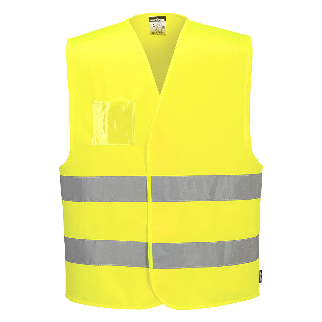 Portwest Hi Vis Vest Dual ID Holder Yellow Class 2