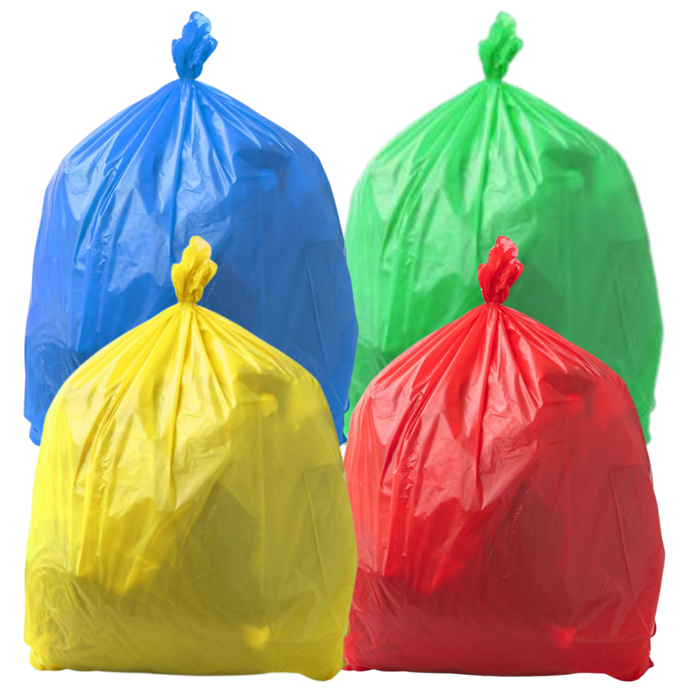 Coloured Medium Duty Refuse Sacks 90 Litre Recycled Polythene