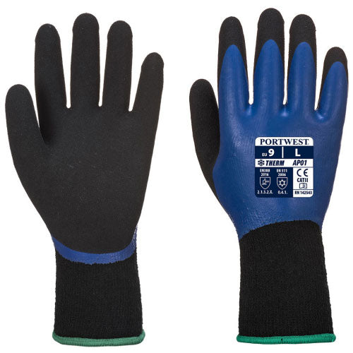Portwest AP01 Cold Latex Aqua Gloves Waterproof Winter Work Gloves