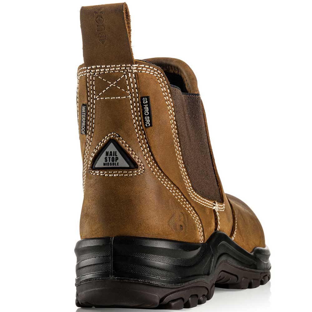 Buckbootz DEALERZS Nubuckz Safety Dealer Boot Brown Composite Toe Metal-Free