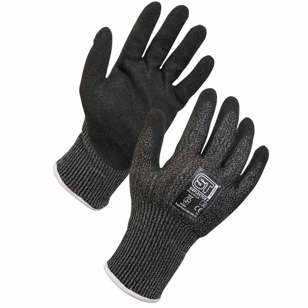 Supertouch Deflector F Cut Resistant Gloves Level F Sandy Nitrile Safety Gloves