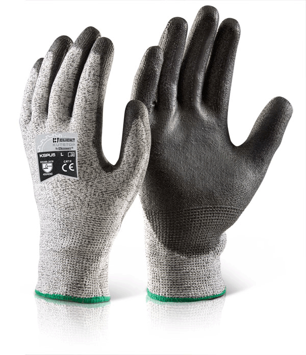 Beeswift Kutstop Cut Resistant Gloves Level C Black PU Palm