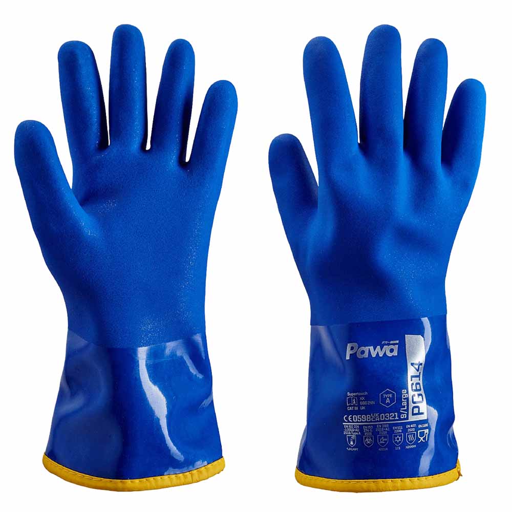 Pawa PG614 Chemical Resistant Thermal Gloves Type A Triple PVC Coating