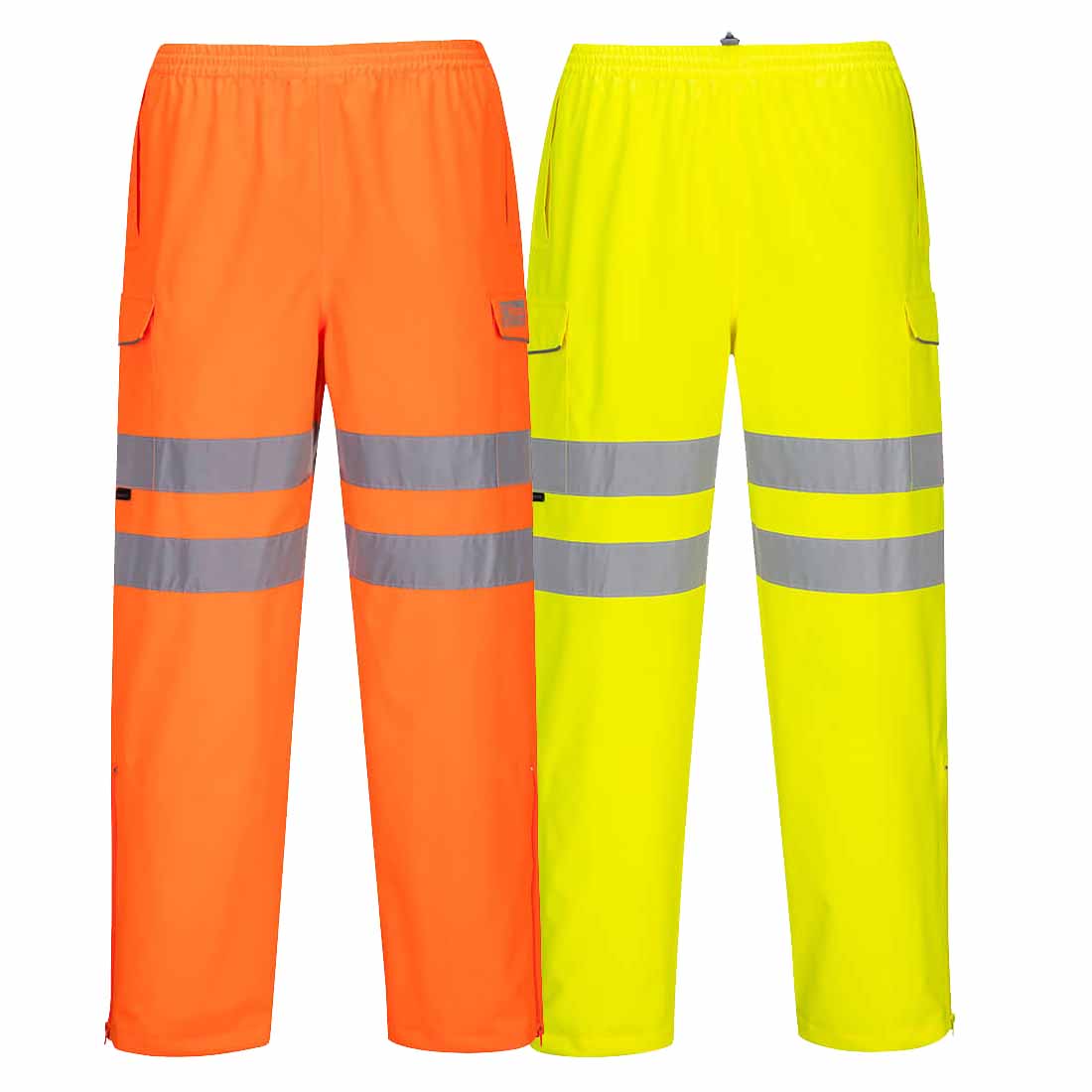 High Vis Class 4 Waterproof Breathable Extreme Work Over Trousers