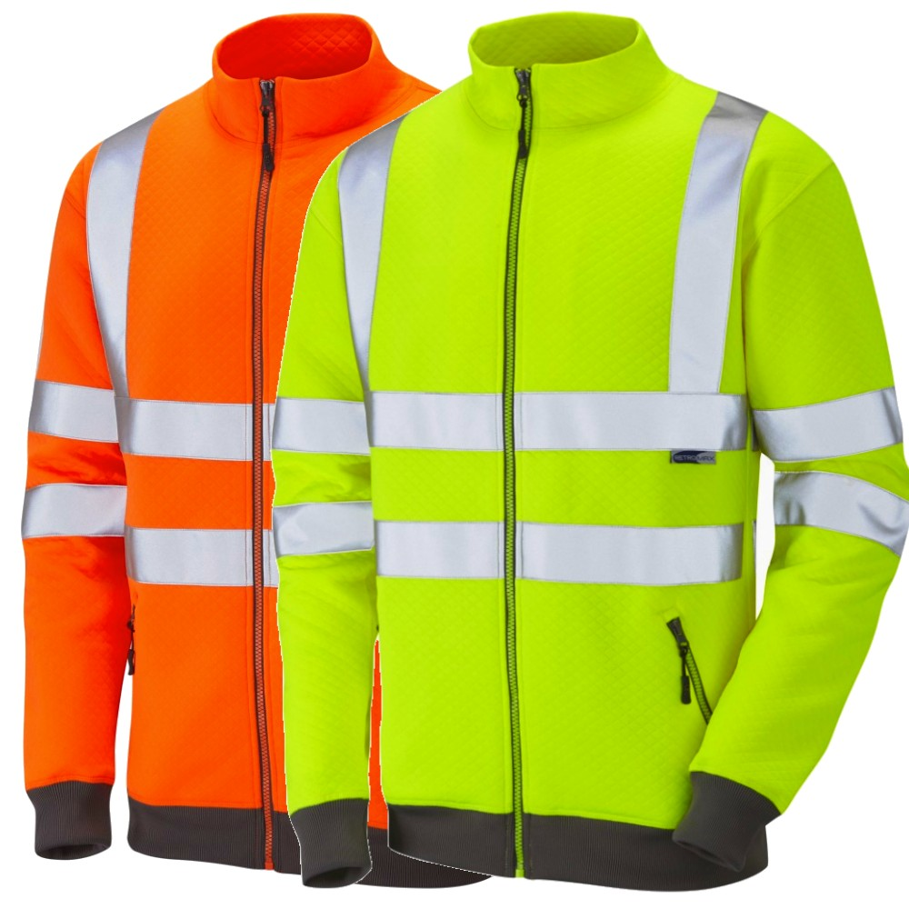 Leo Workwear Libbaton Hi Vis Orange Track Top Railway Certified Full Zip Sweatshirt