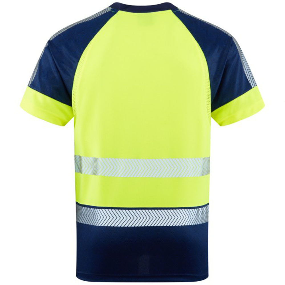 Leo Workwear EcoViz Hi Vis T-Shirt Orange Navy Breathable Work Shirt