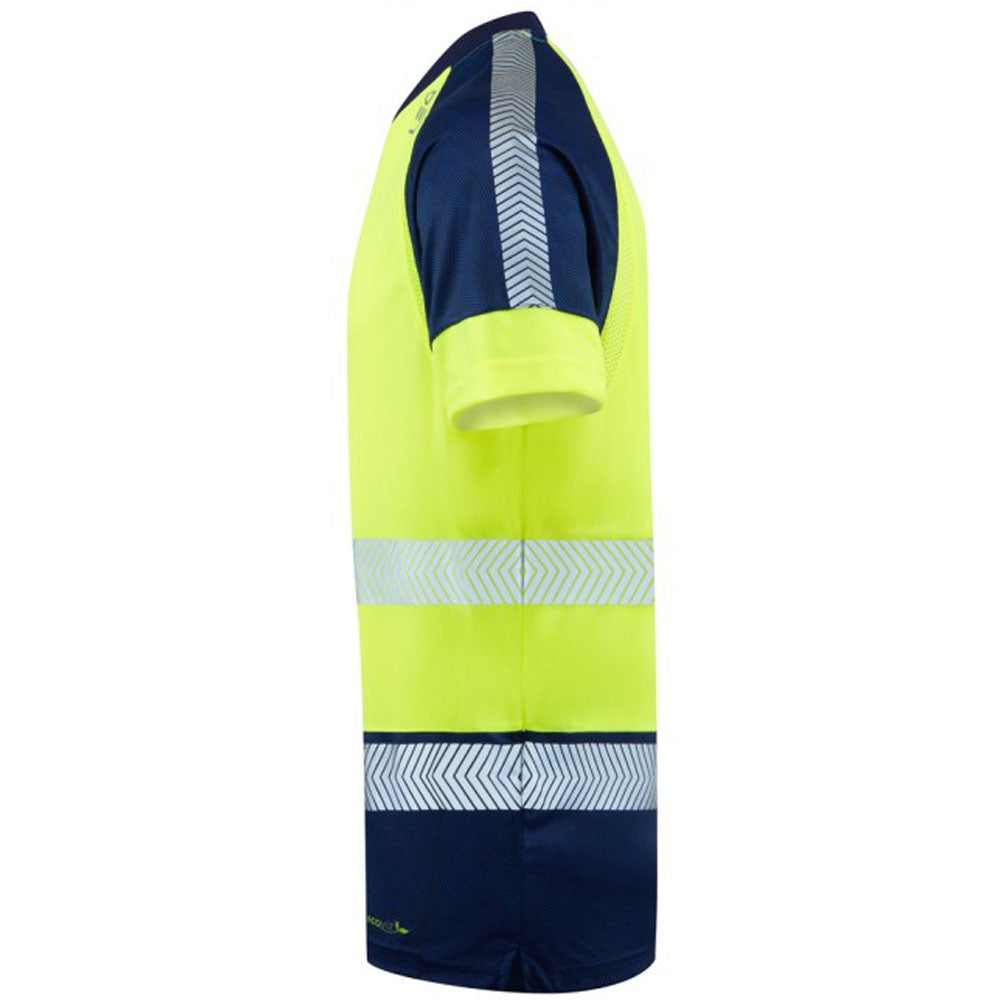 Leo Workwear EcoViz Hi Vis T-Shirt Orange Navy Breathable Work Shirt