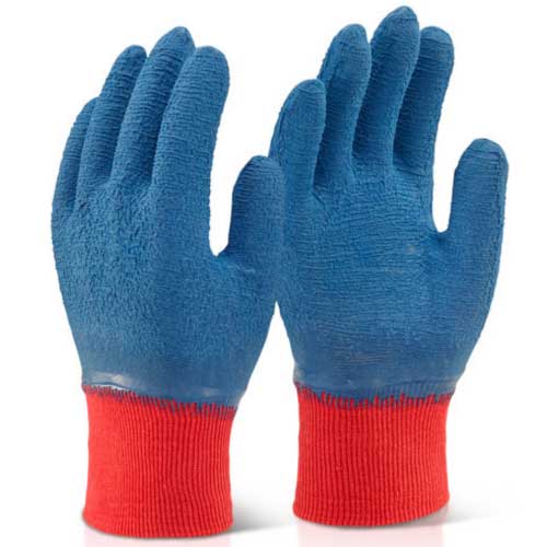 Beeswift Click 2000 Latex Fully Coated Gripper Gloves Blue Work Gloves