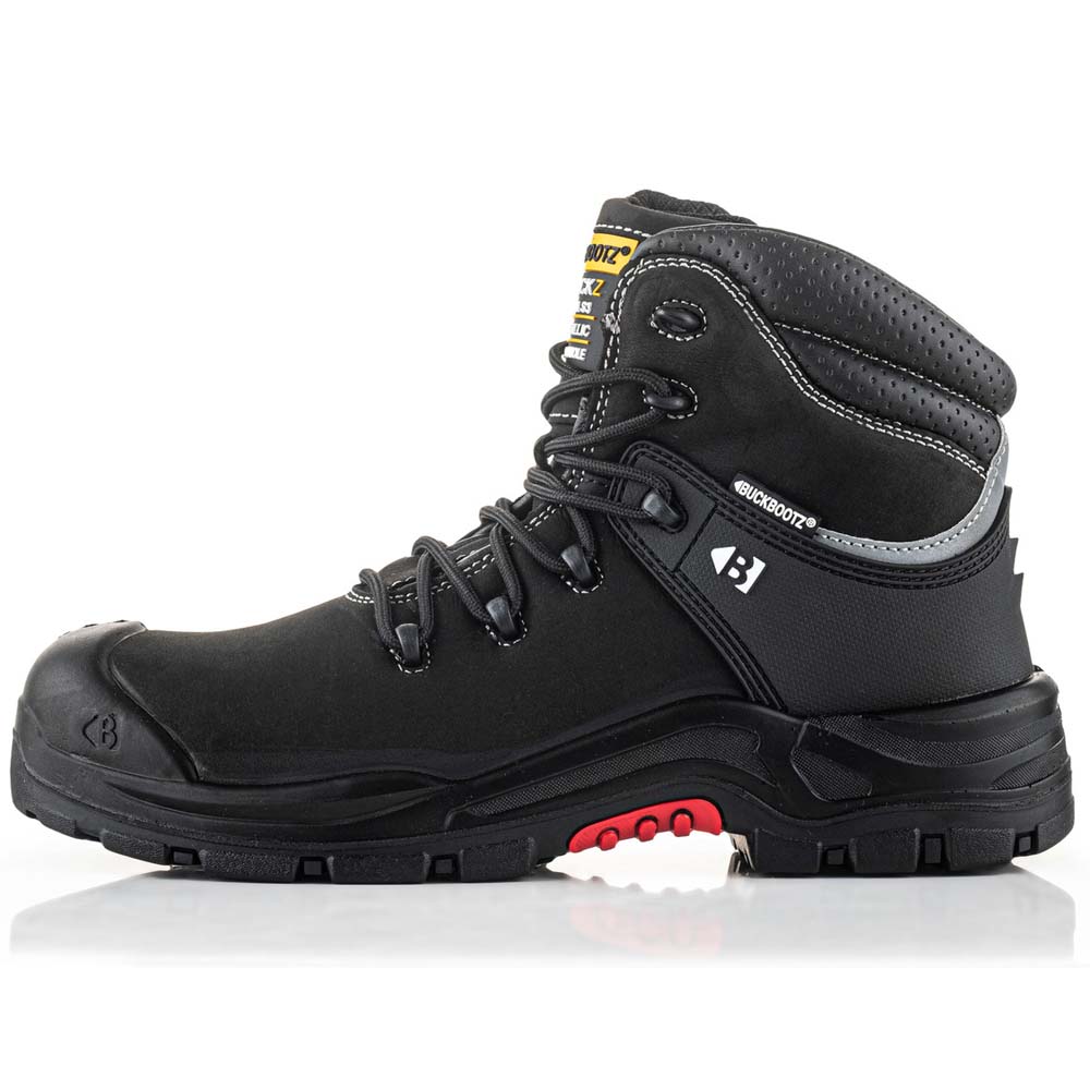 Buckbootz NKZ102BLK Nubuckz Safety Dealer Boot Black Metal-Free