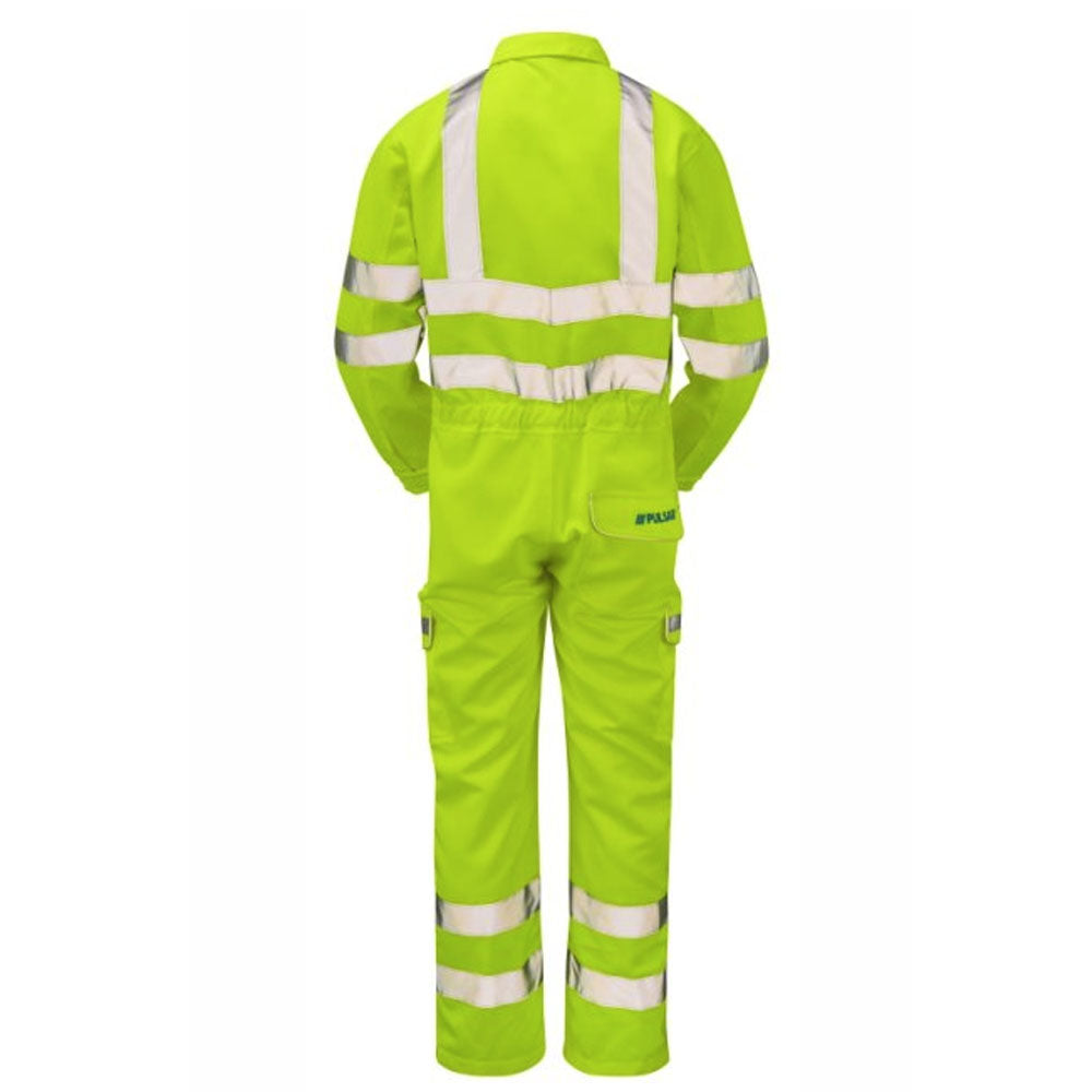 Pulsar Hi Vis Combat Coverall Yellow EN ISO 20471 Class 3 Teflon Treated
