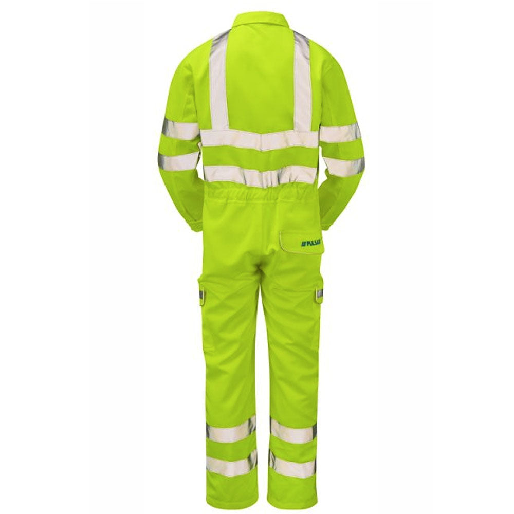 Pulsar Hi Vis Coverall Yellow or Orange Teflon Coated Rail Spec Workwear