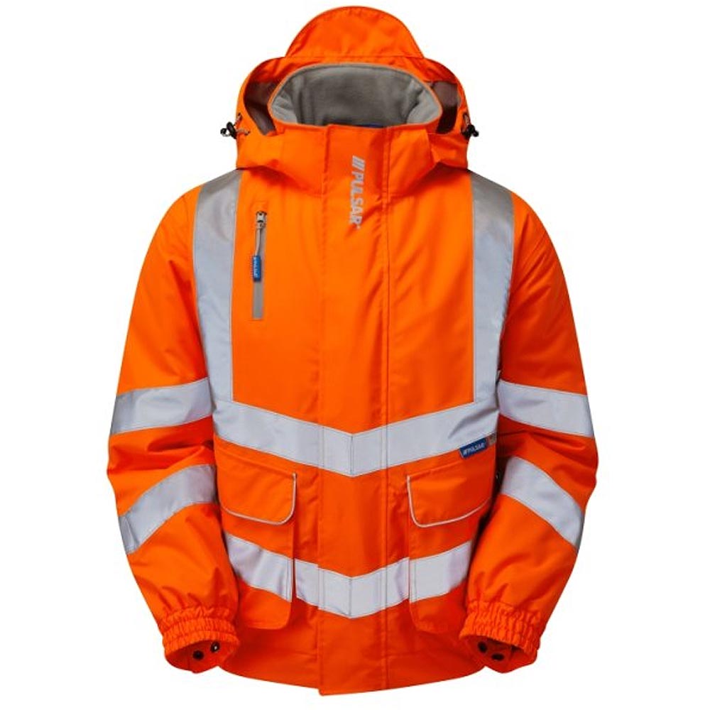Pulsar Protect Padded Bomber Jacket Yellow or Orange Hi Vis Waterproof Railspec