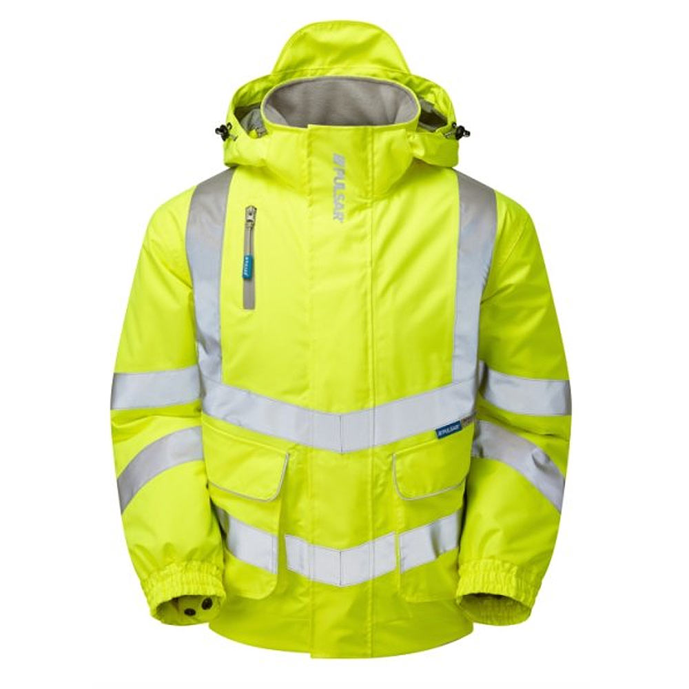 Pulsar Protect Padded Bomber Jacket Yellow or Orange Hi Vis Waterproof Railspec