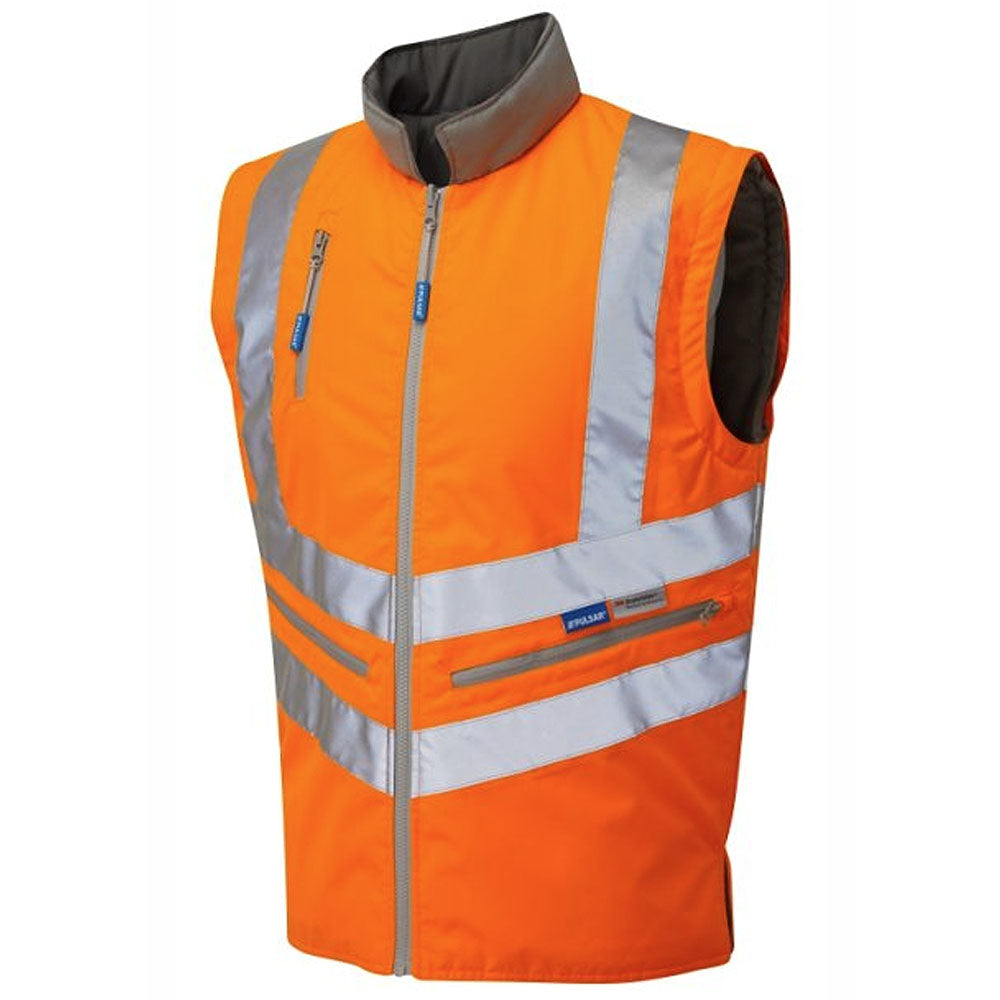 Pulsar Protect Hi Vis Body Warmer Orange Reversible Interactive Workwear