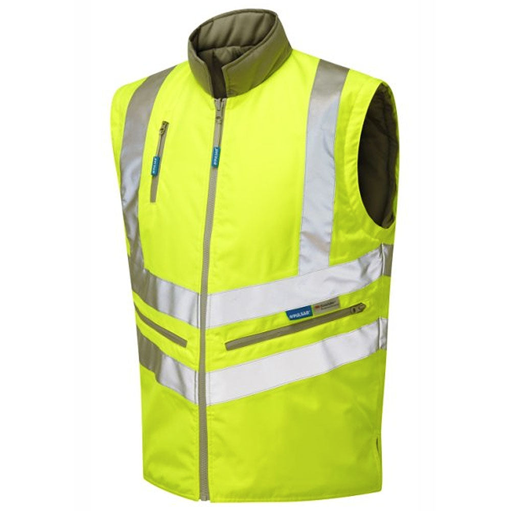 Pulsar Protect Hi Vis Body Warmer Orange Reversible Interactive Workwear