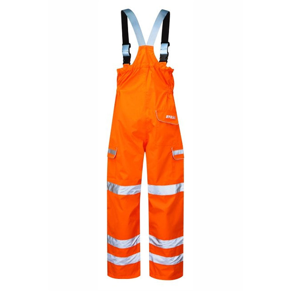 Pulsar Protect Hi Vis Waterproof Salopette Orange Rail Compliant