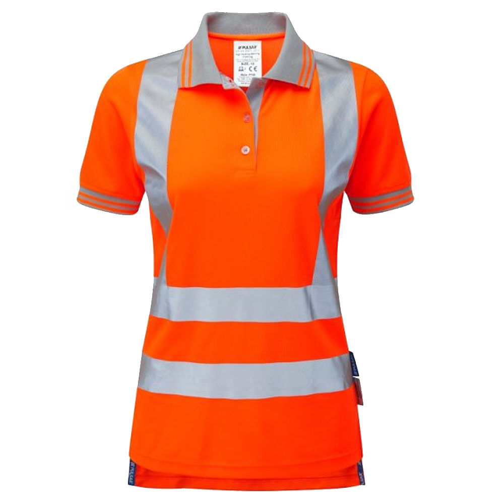 Pulsar Protect Women's Hi Vis Orange Polo Shirt RIS-3279-TOM Railway