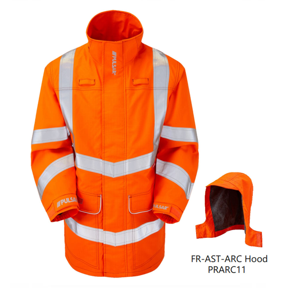 Pulsar Electric ARC Hood Orange Hi-Vis Storm Coat Protection