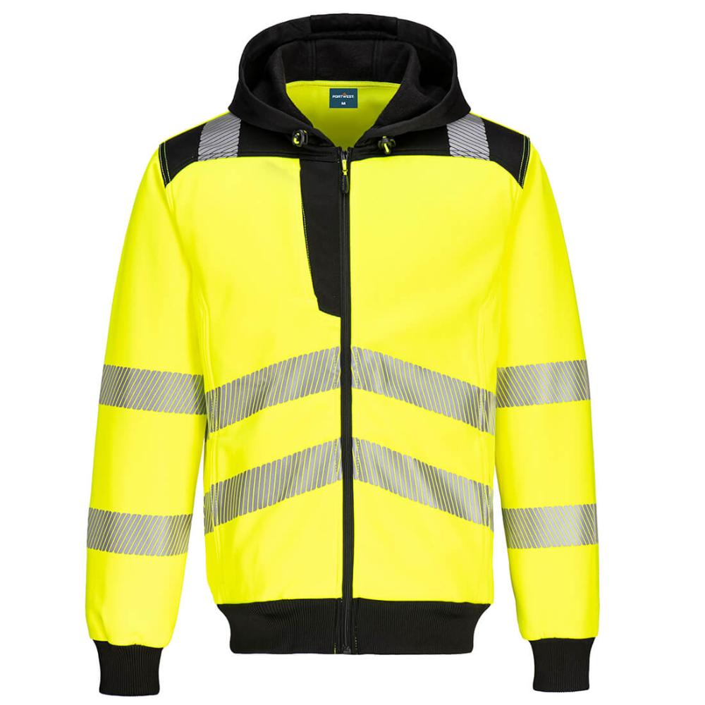 Portwest Hi Vis Hoodie Orange Black PW3 Reflective Work Hoodie