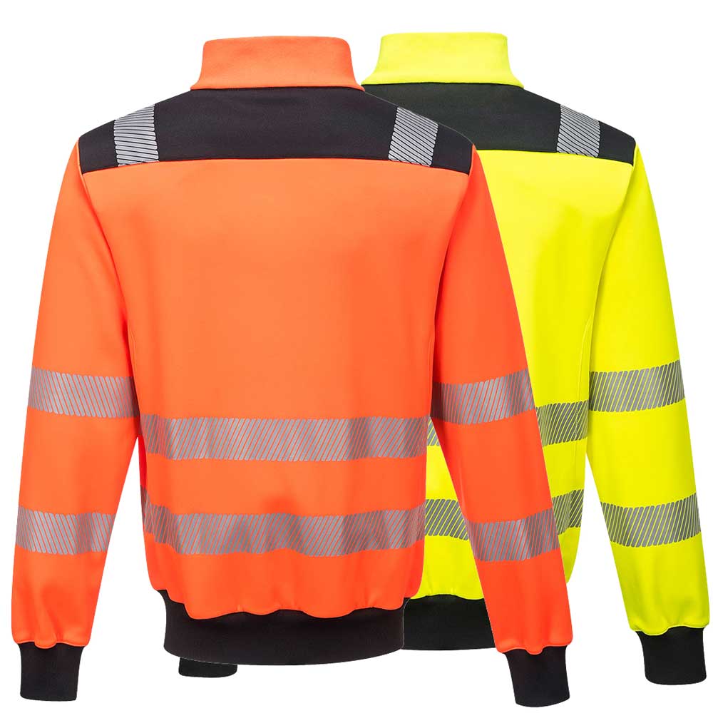 Portwest Hi Vis Sweatshirt Yellow or Orange Railway Track Work Jacket