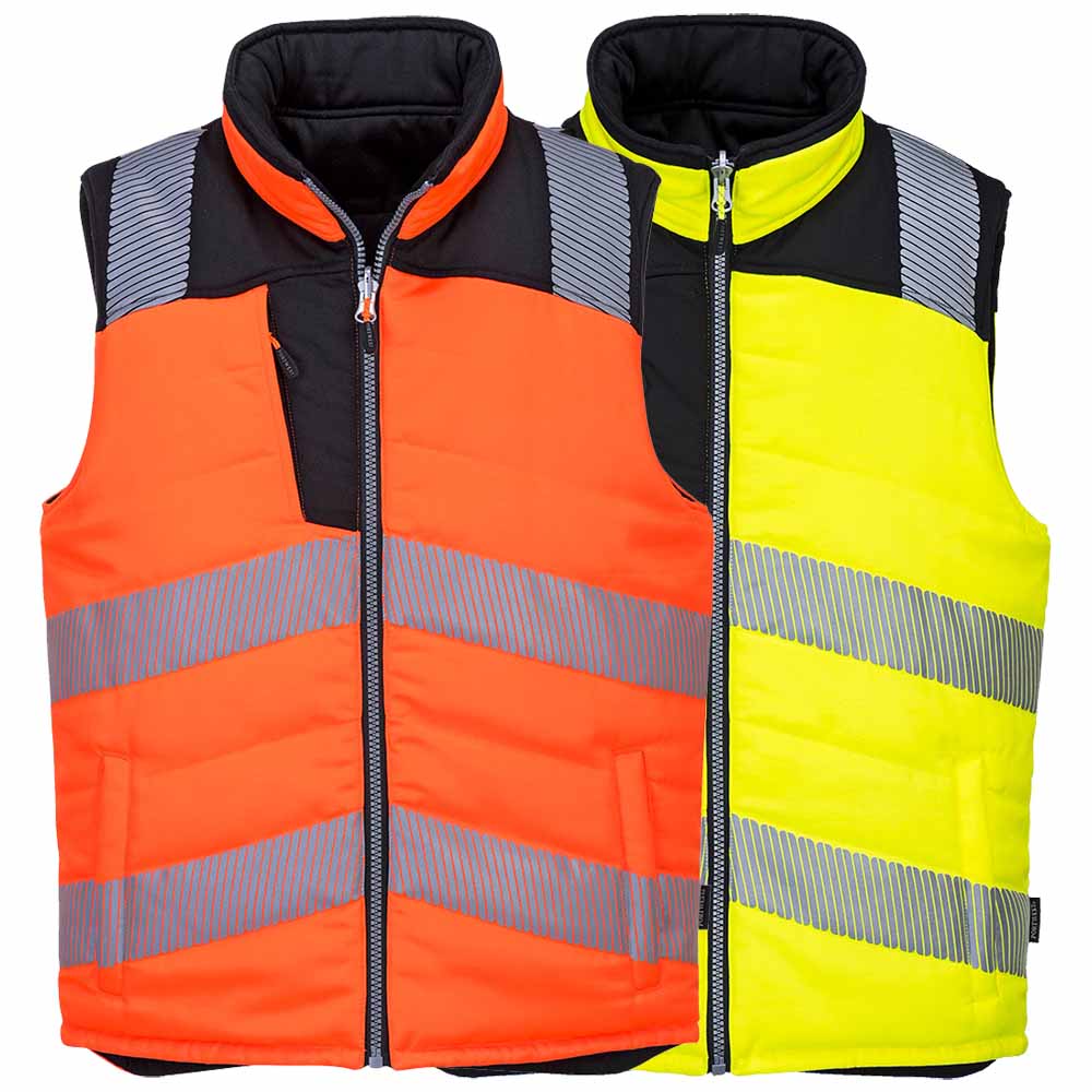 PW3 Hi Vis Body Warmer Reversible Gilet For Work