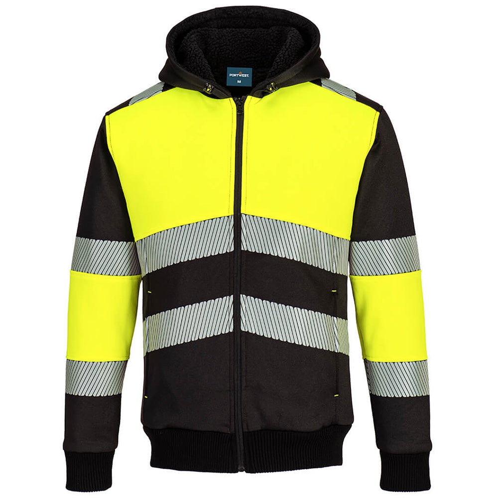 Portwest Hi Vis Hoodie Fleece Lined Winter Workwear