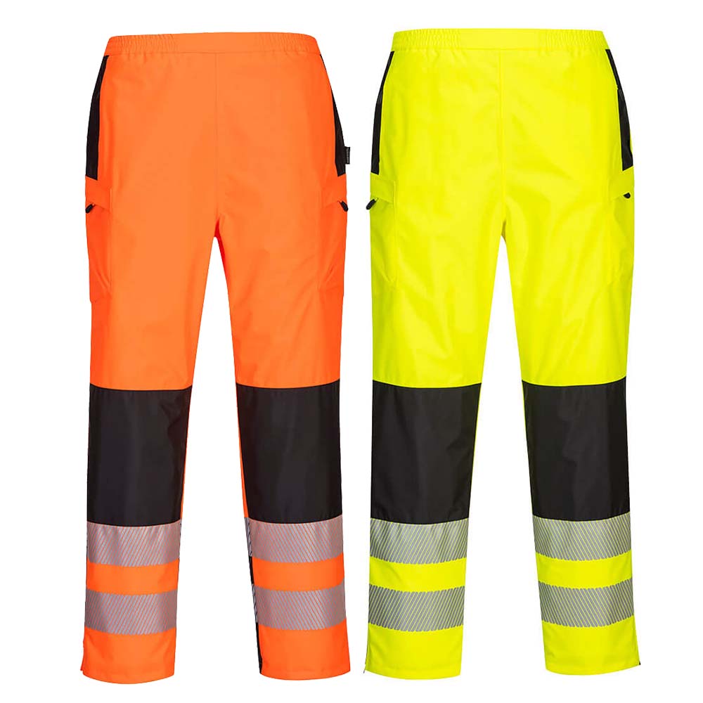 Portwest PW386 Hi-Vis Ladies Rain Trousers Waterproof 15000mm Yellow Orange