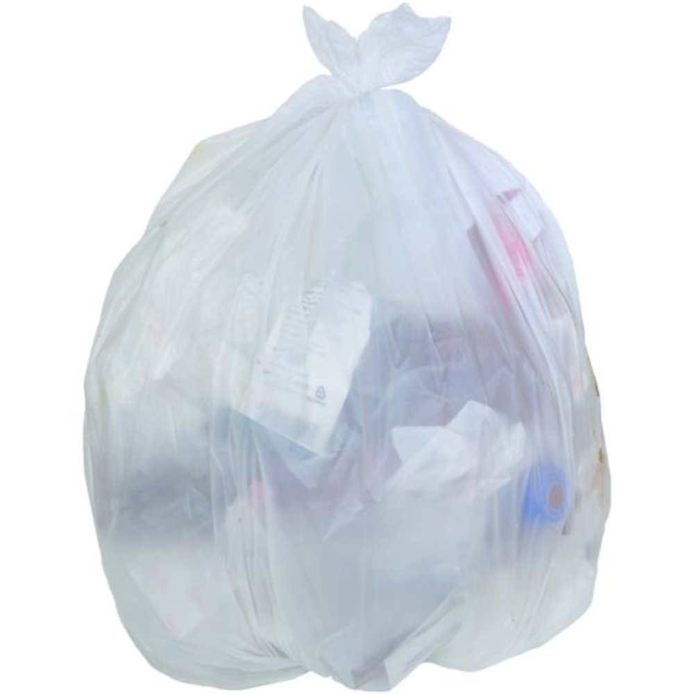 Polyco Clear Heavy Duty Sacks 90L Recycled Refuse Bags 8 X 25