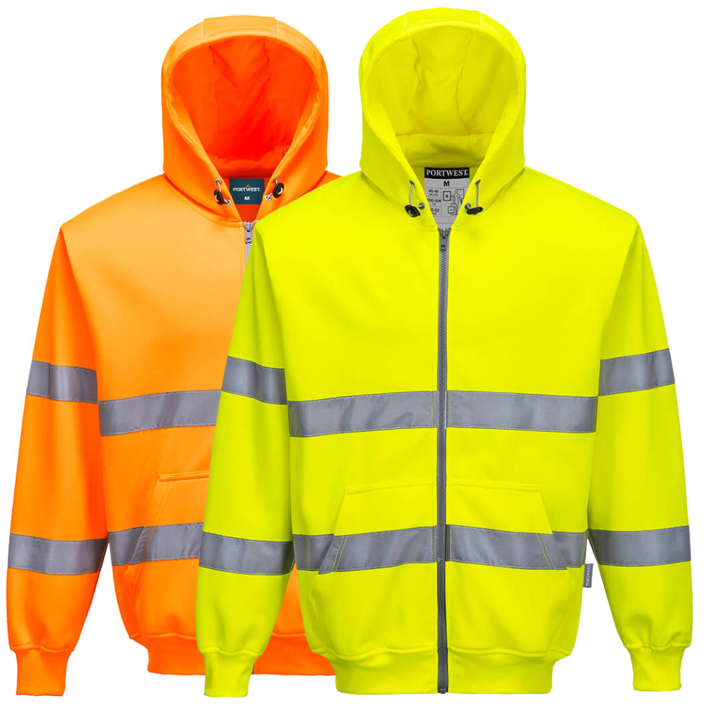 Portwest Hi Vis Zip Front Hoodie